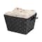 Simplify 10" Black Small Woven Storage Bin